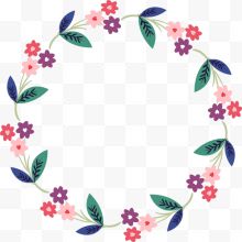 圆形花卉边框