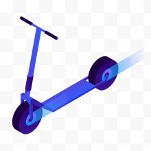 蓝色立体滑板车