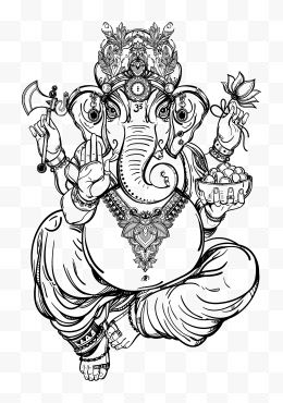 手绘泰国大象神