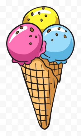 卡通三色冰淇淋球