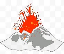 手绘火山喷发效果图