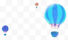 漂浮蓝色热气球