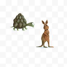 手绘小动物系列之乌龟和袋鼠