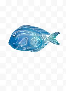 水彩蓝色小鱼