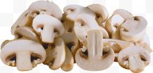 一堆切开的蘑菇
