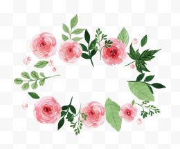 手绘水彩玫瑰花纹装饰