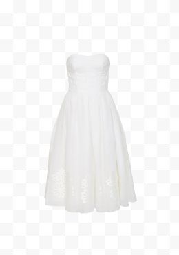白色抹胸礼服裙
