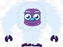 紫色猿人卡通雪怪