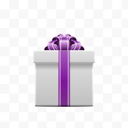 紫色花的礼物盒图片