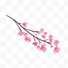 粉色桃花树枝矢量图