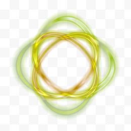 绿色黄色圆圈形技能特效光...