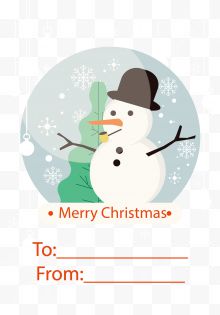 雪人装饰圣诞留言卡