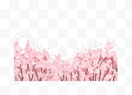 矢量手绘樱花树林