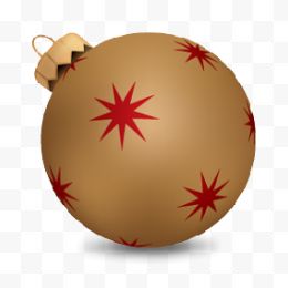 褐色红色星星圣诞吊球...