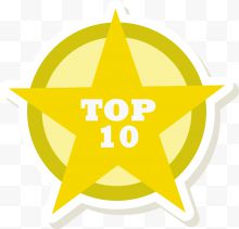 卡通金色五角星TOP10排名标签