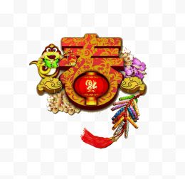 彩色鞭炮春字新年