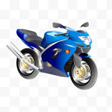 卡通蓝色的摩托车设计...
