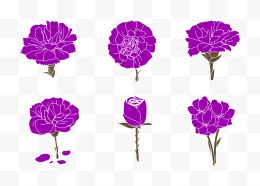 紫色清新花朵装饰图案...