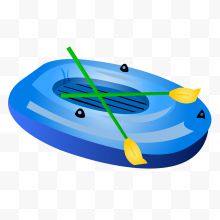蓝色的皮划艇设计矢量图