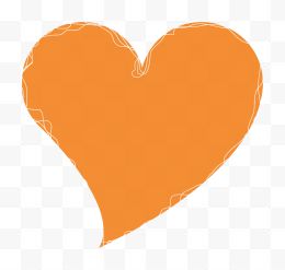 橙色浪漫心形节日