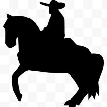男人骑着一匹马的剪影弗拉门戈图标
