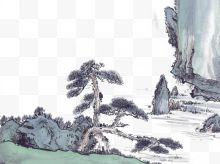 山水画重阳节海报