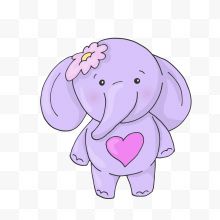 紫色站立的卡通大象