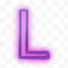 荧光紫英文字母L 