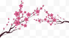 矢量粉色日本樱花