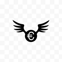 带翅膀的欧元货币