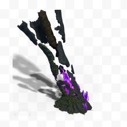 游戏场景3D模型膨出的紫色水晶武器