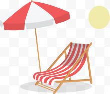 海边度假遮阳伞躺椅...