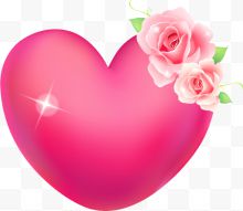 粉色玫瑰花朵粉色爱心边框