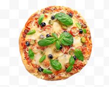 美味芝士蔬菜水果披萨