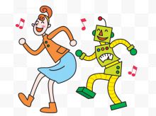 卡通跳舞机器人