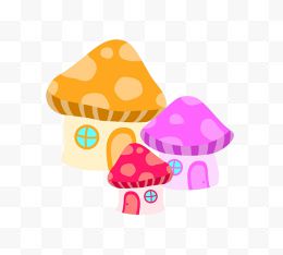 彩色蘑菇房子