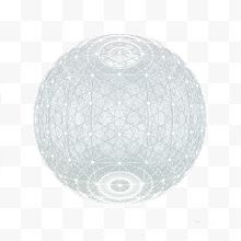 白色科技网格线条球