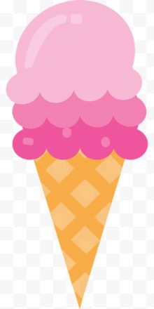 手绘粉色冰淇淋甜筒