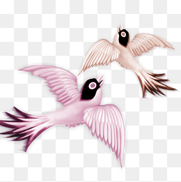 粉色卡通小鸟装饰图案
