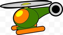 卡通绿色直升机