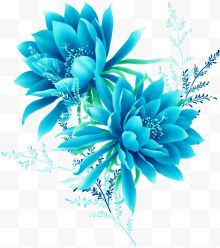 蓝色鲜花效果