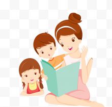 看书的妈妈和孩子
