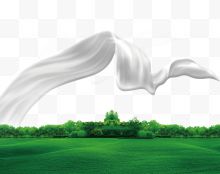 牛奶丝带绿色草坪草地