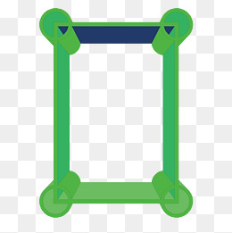 矢量绿色立体卷筒边框竖框