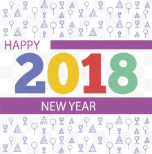 新年派对花纹彩色2018艺术字