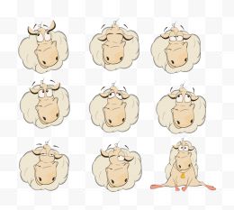 9款卡通绵羊设计矢量