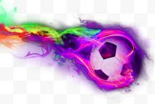 燃烧的彩色足球图