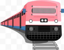 创意卡通粉色小火车图...