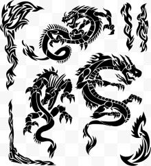 龙纹等中国风传统古典纹饰...