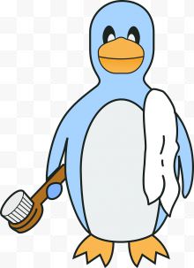拿牙刷的企鹅
